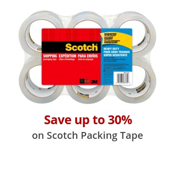 Save up to 30% on Scotch Packing Tape