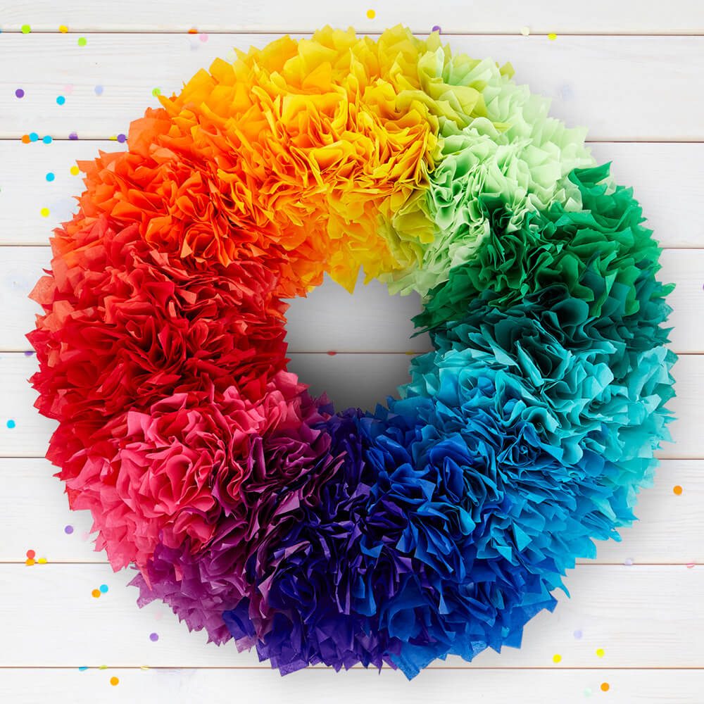 Easy Craft Idea: DIY Rainbow Wreath