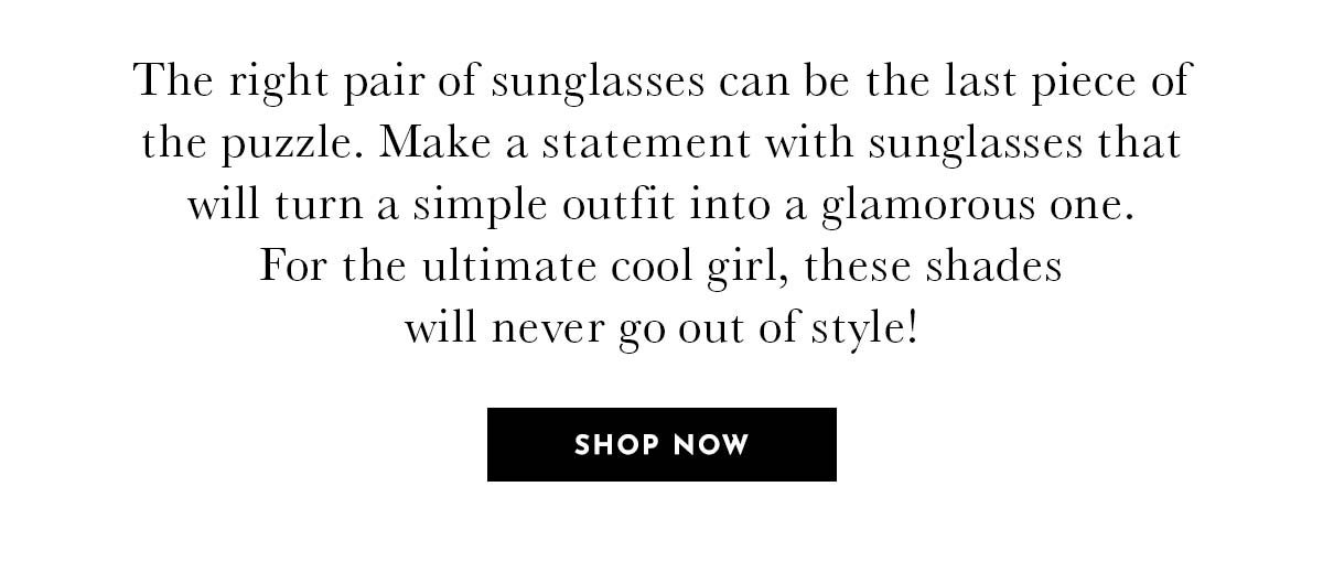 Conquer The Season In Style! Shop Sunglasses At ShopRachelZoe.com