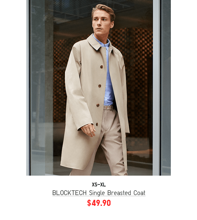 BLOCKTECH SINGLE BREASTED COAT $49.90