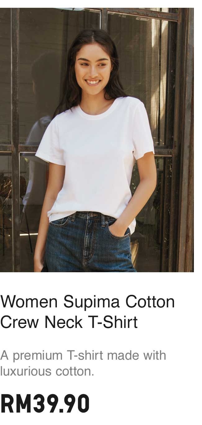 Women Supima Cotton Crew Neck T-Shirt