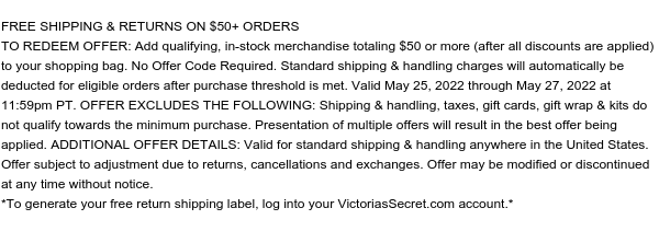 FREE SHIPPING & RETURNS ON $50+ ORDERS