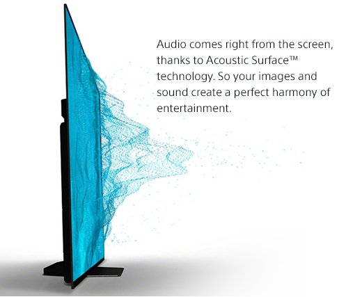 It's a unique sound experience that immerses you | Audio comes right from the screen, thanks to Acoustic Surface(TM) technology. So your images and sound create a perfect harmony of entertainment.