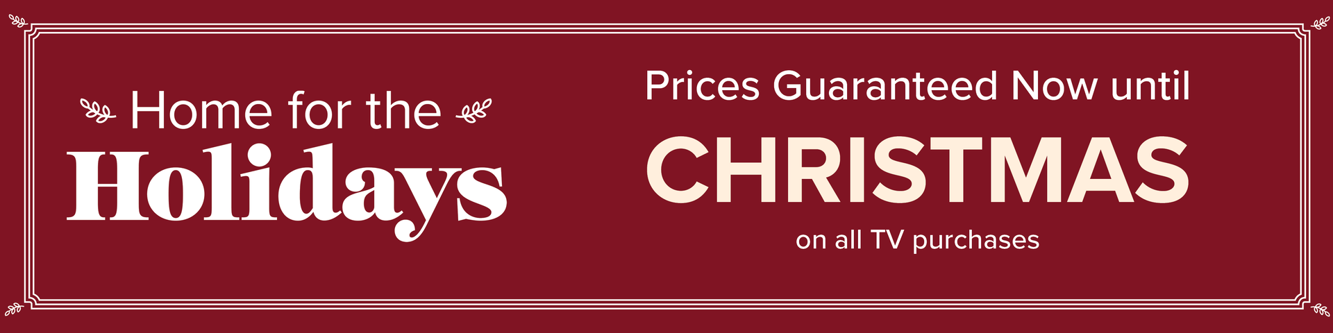 Price Guarantee for TV till Christmas Stripe