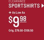 Clearance Sportshirts $9.98