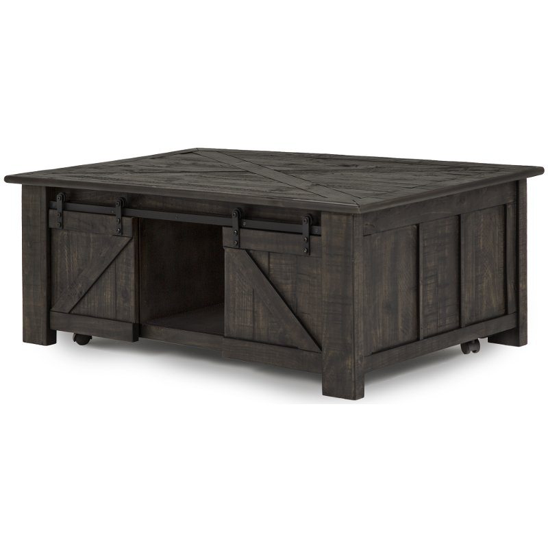 Garrett Transitional Black Lift Top Coffee Table with Storage