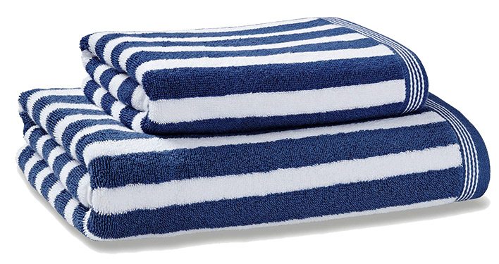 Nautical Stripe Navy Bath Towel - £12