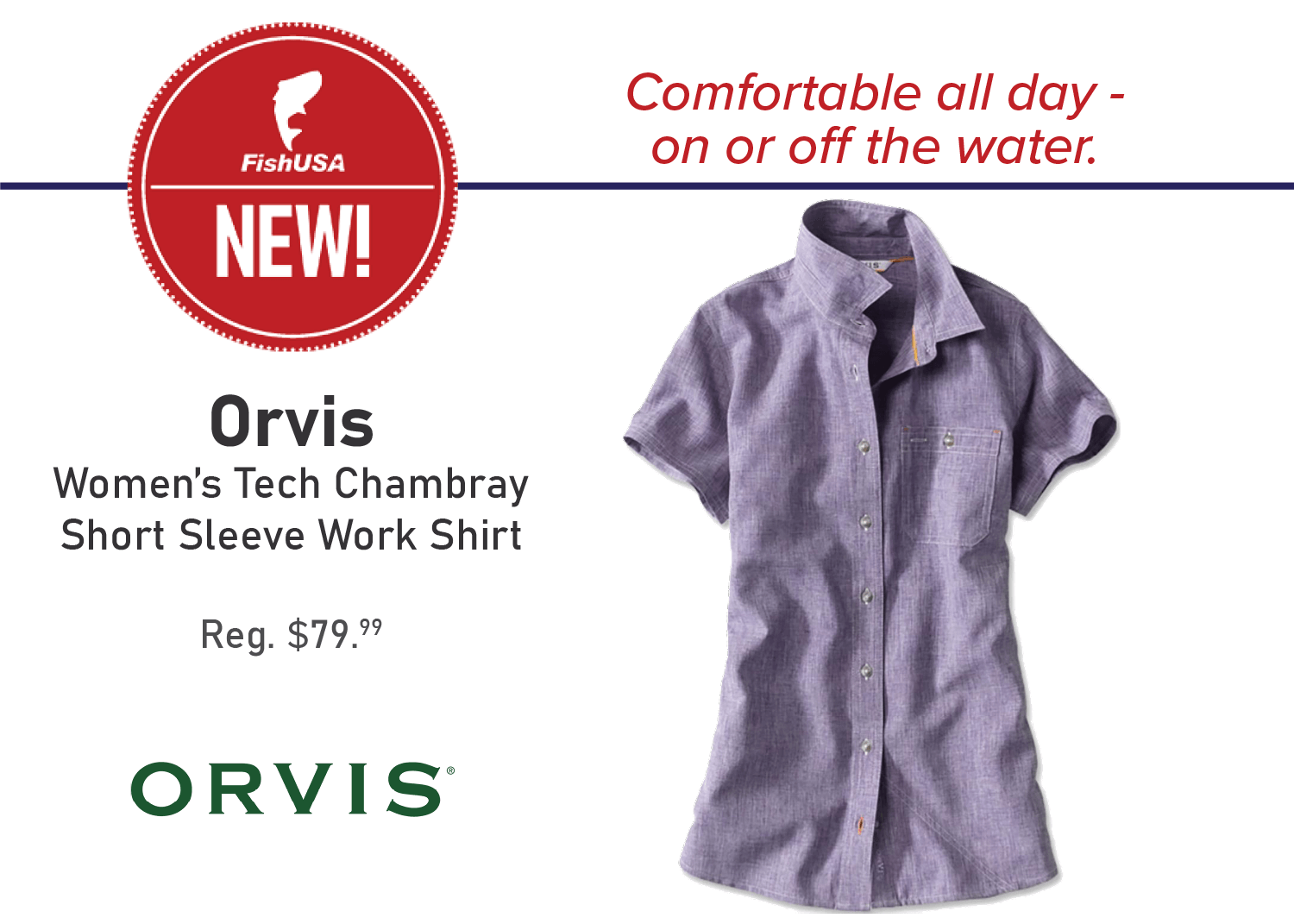 Orvis Women's Tech Chambray Short Sleeve Work Shirt