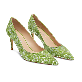 STUART WEITZMAN, STUART POWER SHINE PUMP, PERIDOT