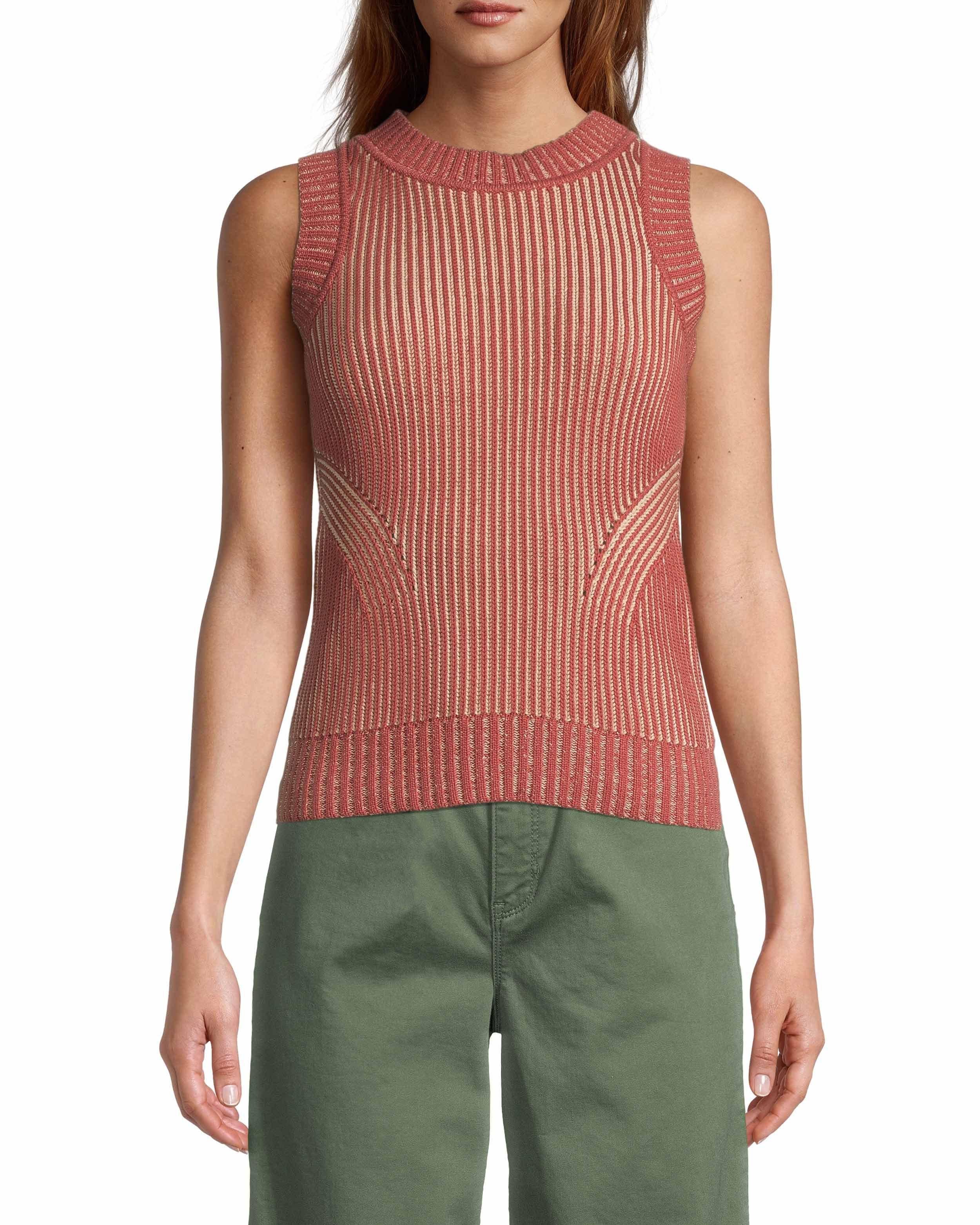 Image of Plaited Cotton Sleeveless Sweater