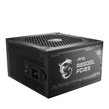 MSI MAG A850GL PCIE5 850 Watt 80 Plus Gold ATX Fully Modular Power Supply