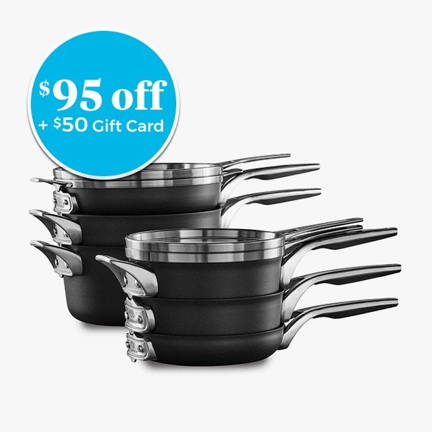 Calphalon® Premier™ Space Saving Hard Anodized Nonstick 10-Piece Cookware Set - $95 off + $50 Gift Card