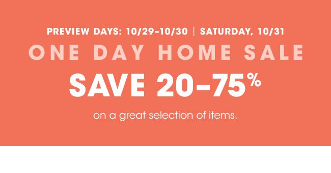 ONE DAY HOME SALE