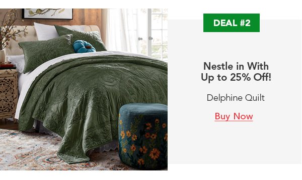 Deal #2 Nestle in With Up to 25% Off! Delphine Quilt Buy Now