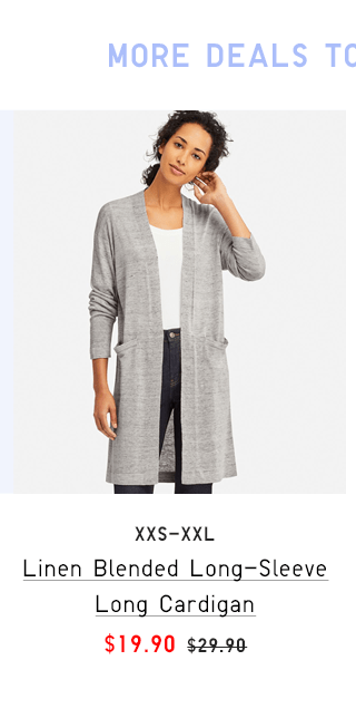 LINEN BLENDED LONG-SLEEVE LONG CARDIGAN $19.90