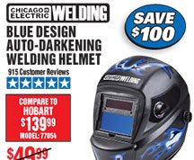  Blue Design Auto Darkening Welding Helmet 