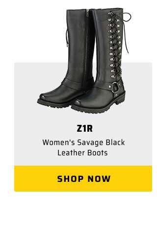 Z1R Women's Savage Black Leather Boots