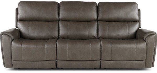 Damon Smoke Gray Power Reclining Sofa with Power Lumbar and Headrest