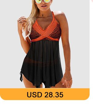 Asymmetric Hem Dot Print Halter Neck Swimdress and Panty 