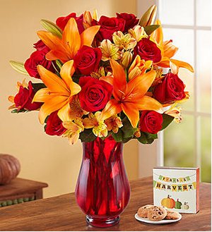 Elegant Autumn Rose & Lily Bouquet SHOP NOW 