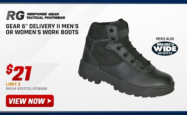 Response Gear 6-inch Delivery II Men's or Women's Work Boots