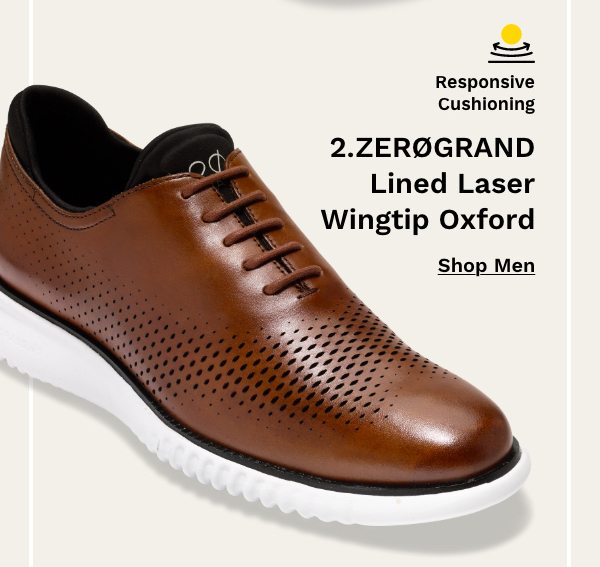 Men's 2.ZERØGRAND Lined Laser Wingtip Oxford