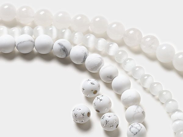 Round White Beads