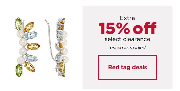 Red tag EXTRA 15% off Select Clearance 
