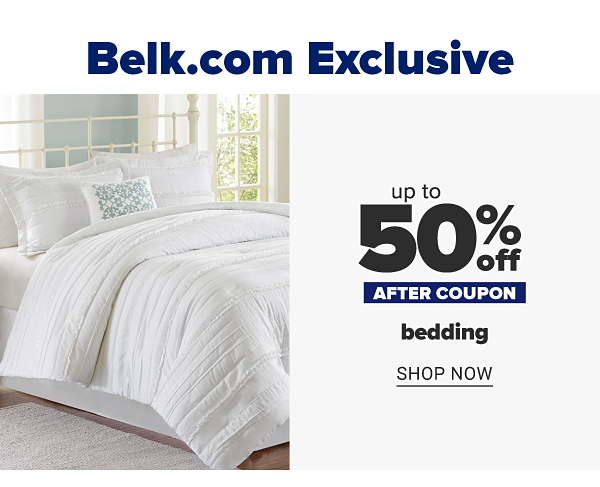 Belk.com Exclusive - Up to 50% off bedding after coupon. Shop Now.