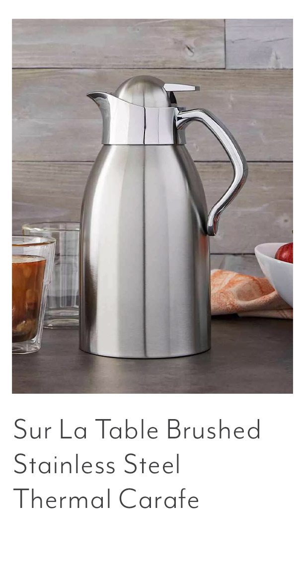 Sur La Table Brushed Stainless Steel Thermal Carafe