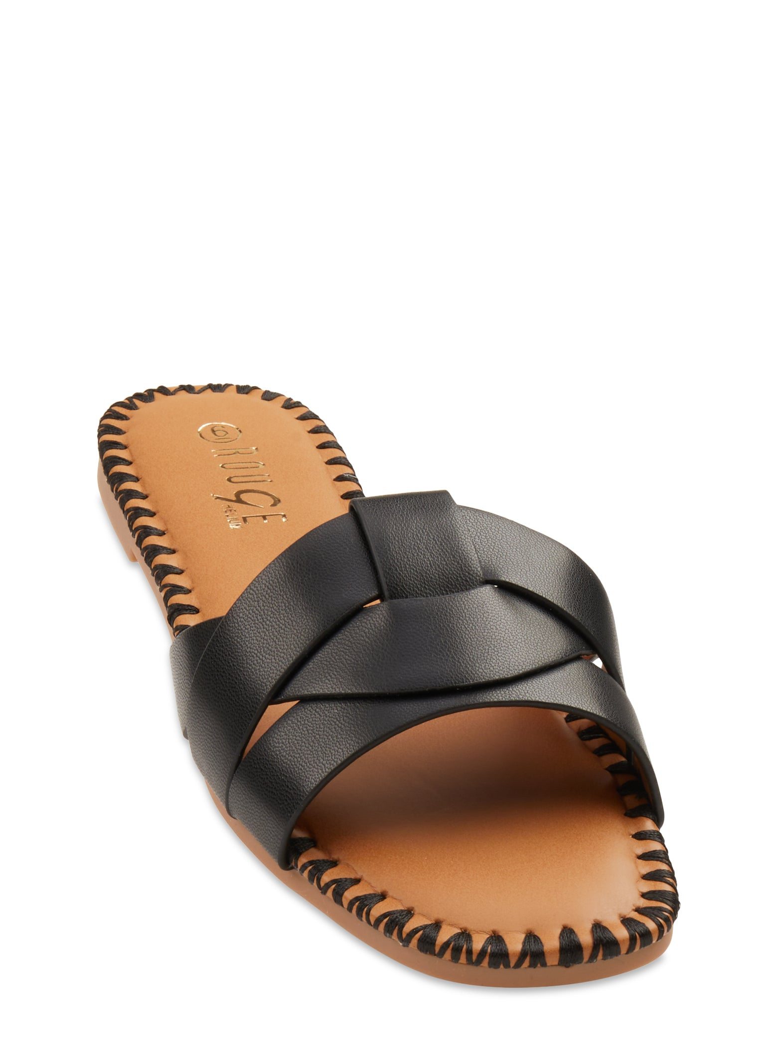 Woven Band Open Toe Slide Sandals