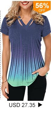 Dazzle Color Cutout Neckline Short Sleeve T Shirt