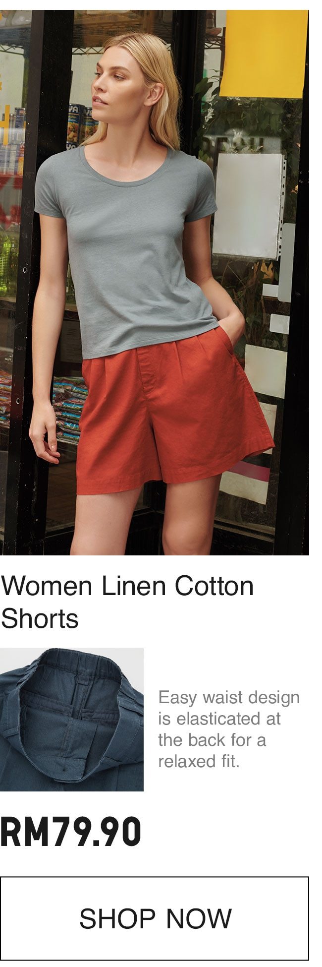 WOMEN LINEN COTTON SHORTS