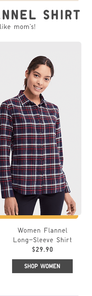 WOMEN FLANNEL LONG-SLEEVE SHIRT $29.90 - SHOP WOMEN