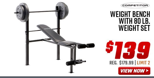 Competitor Weight Bench with 80 lb. Weight Set