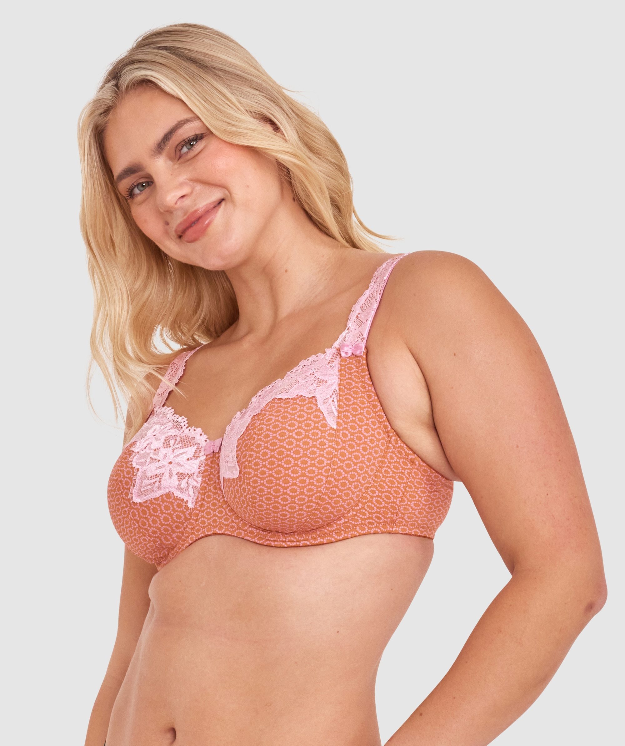 Sapphire Full Coverage Underwire Bra - Rust Geometric