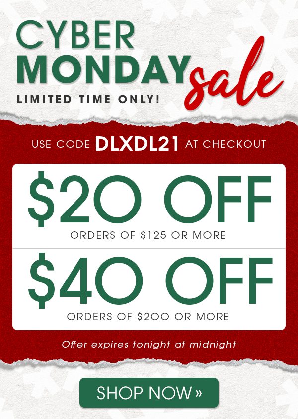 Limited Time Only! -- Get $20 Off Orders $125 OR $40 Off Orders $200+ with coupon DLXDL21 -- Shop Now