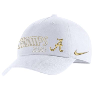 Alabama Crimson Tide Nike College Football Playoff 2020 National Champions Locker Room Adjustable Hat - White