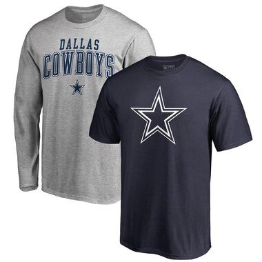 Dallas Cowboys NFL Pro Line by Fanatics Branded Square Up T-Shirt Combo Set - Navy/Gray