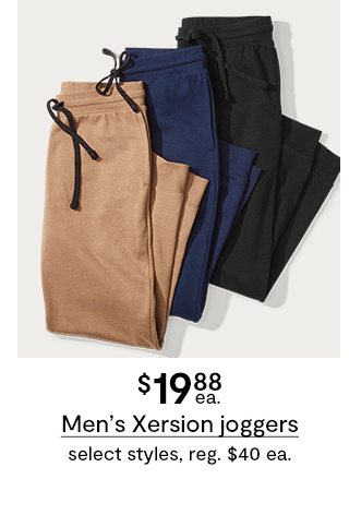 $19.88 ea. Men's Xersion joggers select styles, reg. $40 ea.