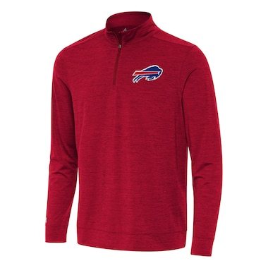 Men's Antigua Heather Red Buffalo Bills Bright Quarter-Zip Top