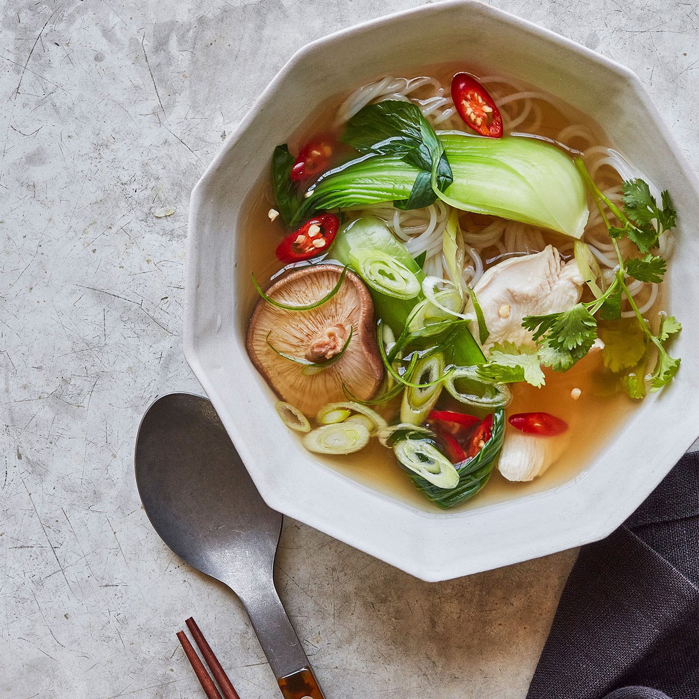 Chicken and Rice Vermicelli Soup