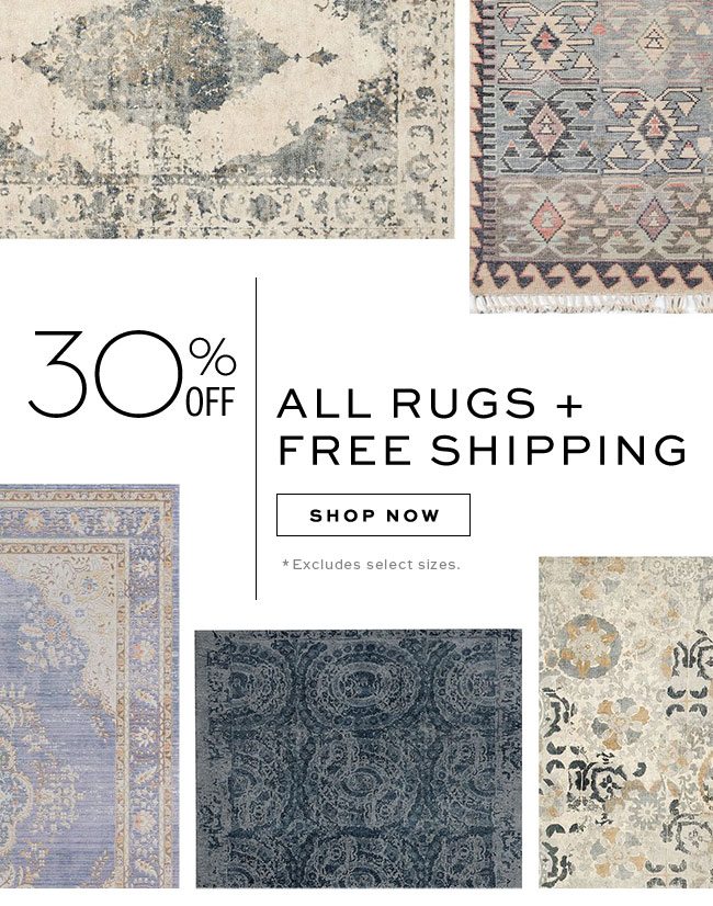 30% OFF ALL RUGS + FREE SHIPPING