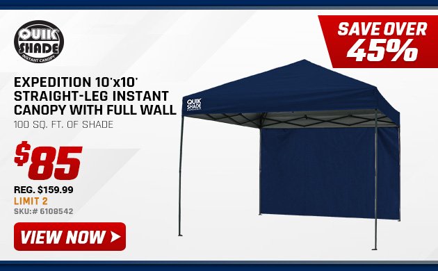 QuikShade Expedition 10'x10' Straight-Leg Instant Canopy with Full Wall