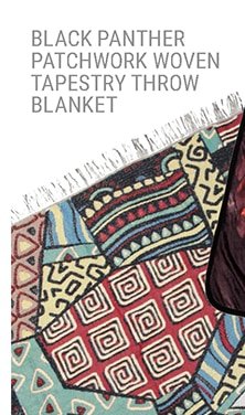 Black Panther Patchwork Woven Tapestry Throw Blanket