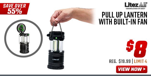 LitezAll Pull Up Lantern with Built-In Fan