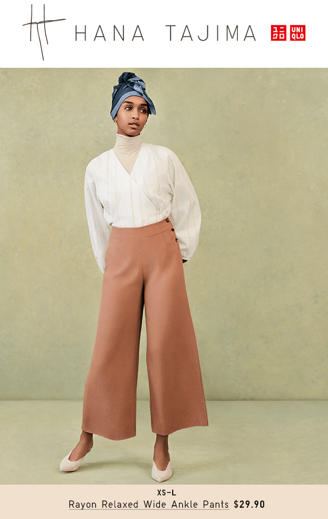 RAYON RELAXED WIDE ANKLE PANTS $29.90