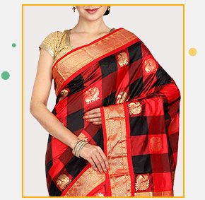 Pure Silk Paithani Saree in Red and Black
