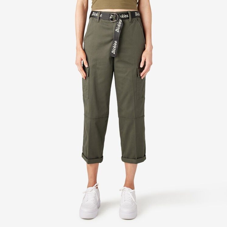 Womens Cropped Cargo Pants