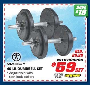 Marcy 40-lb. Adjustable Cast Iron Dumbbell Set